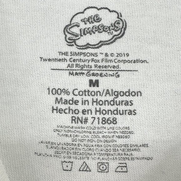 The Simpsons Official Merch White Printed T-Shirt - Picture 4 of 5